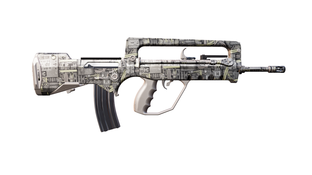 Back view of FAMAS | Faulty Wiring