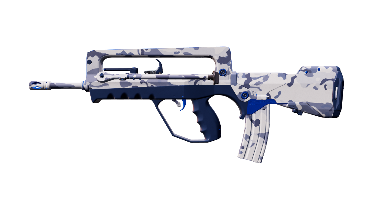 Front view of FAMAS | Yeti Camo