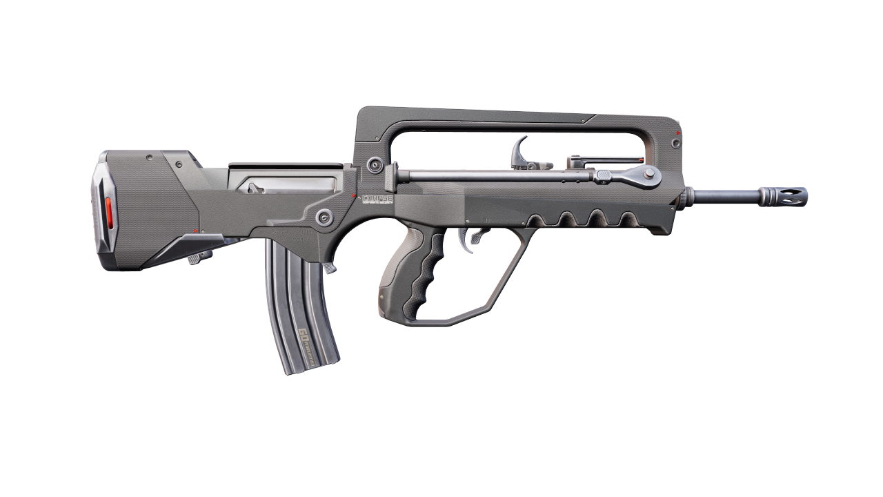 Back view of FAMAS | Corp Defense