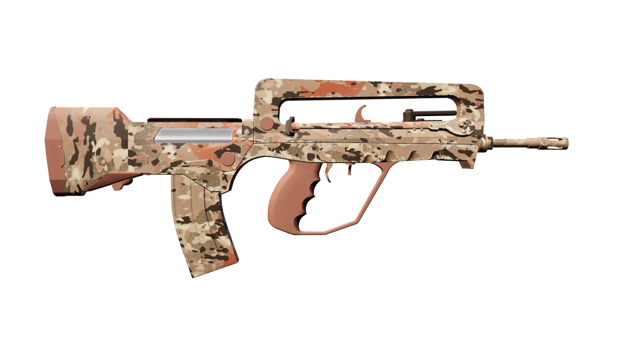 Back view of FAMAS | CaliCamo