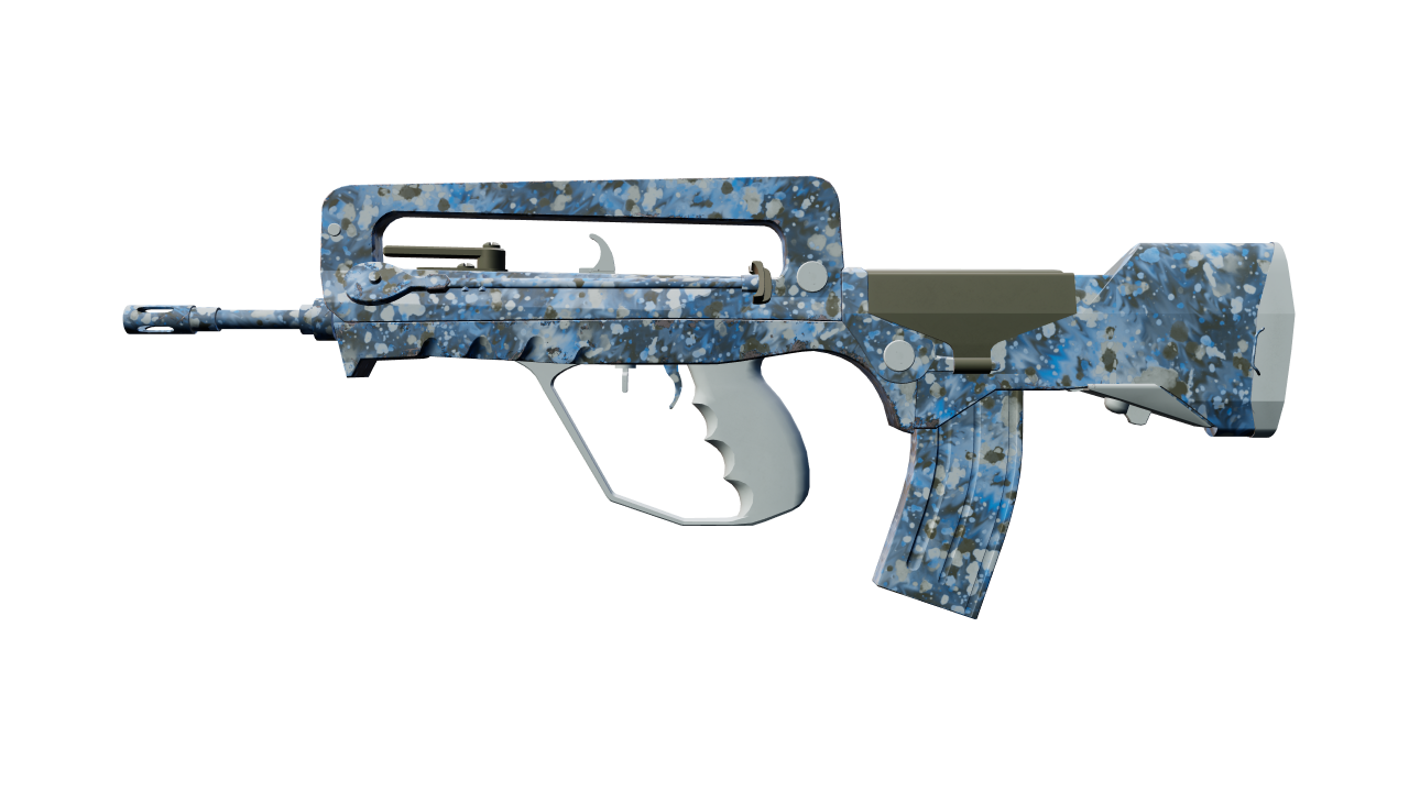 Front view of FAMAS | Cyanospatter