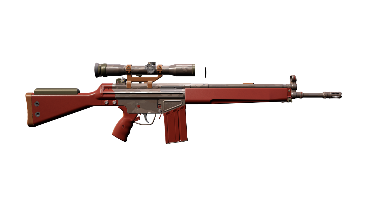 Back view of G3SG1 | Red Jasper