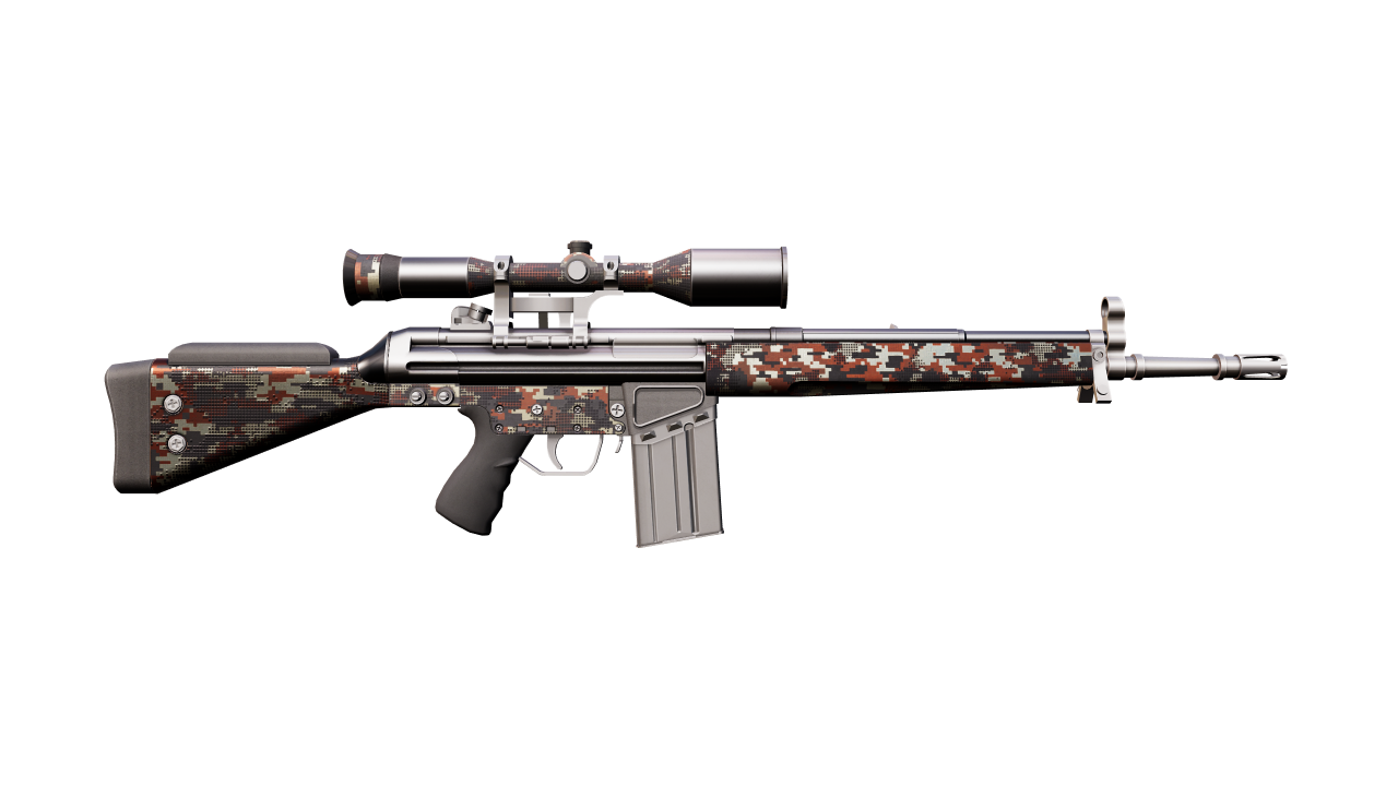 Back view of G3SG1 | Digital Mesh