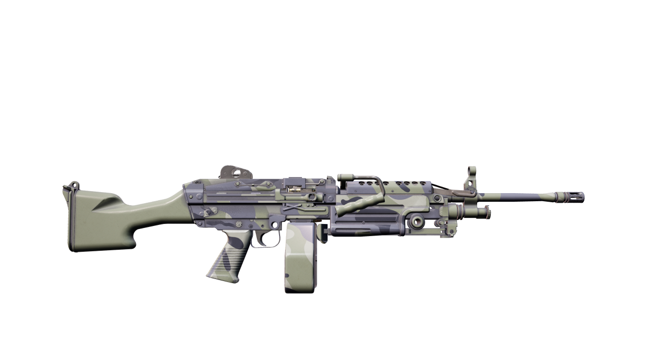 Back view of M249 | Sage Camo