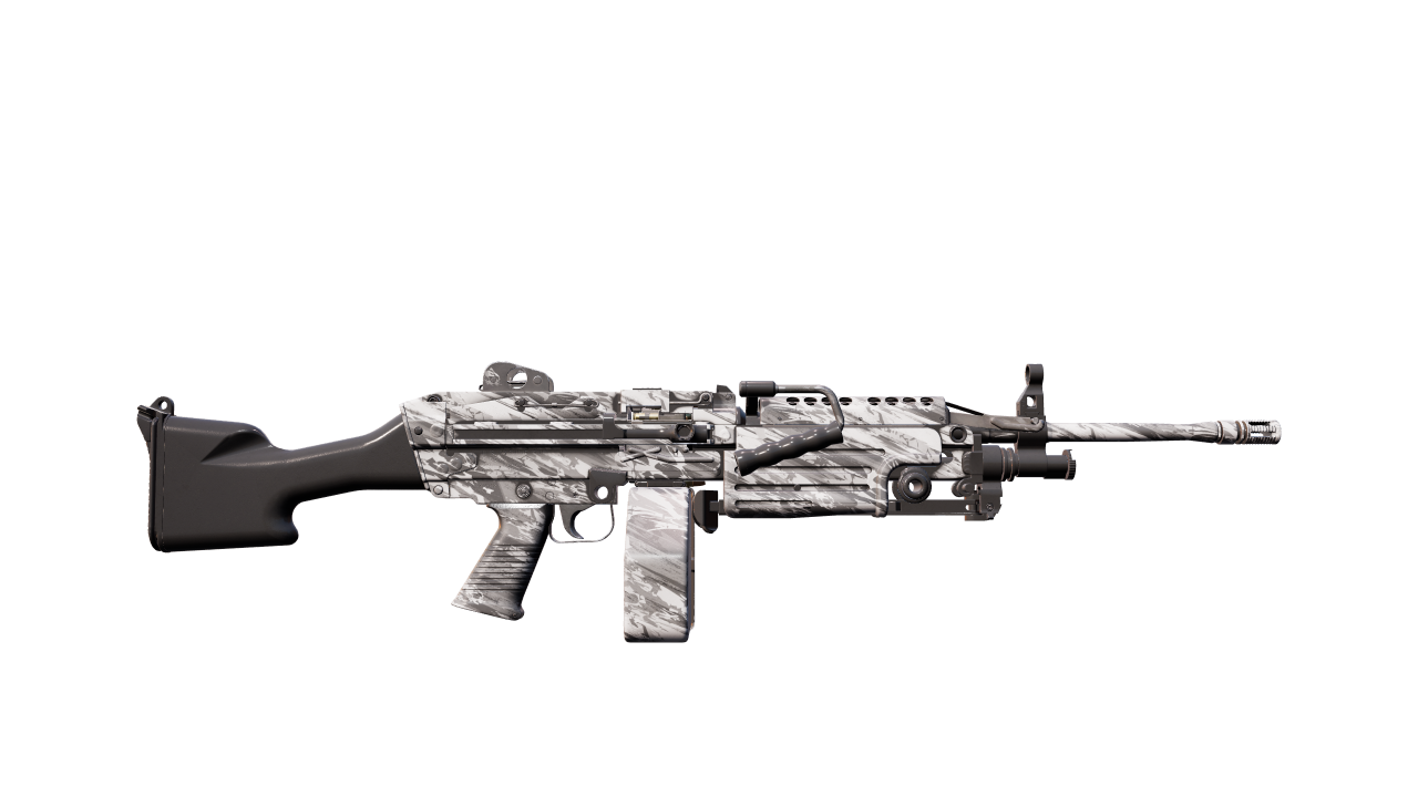 Back view of M249 | Sleet