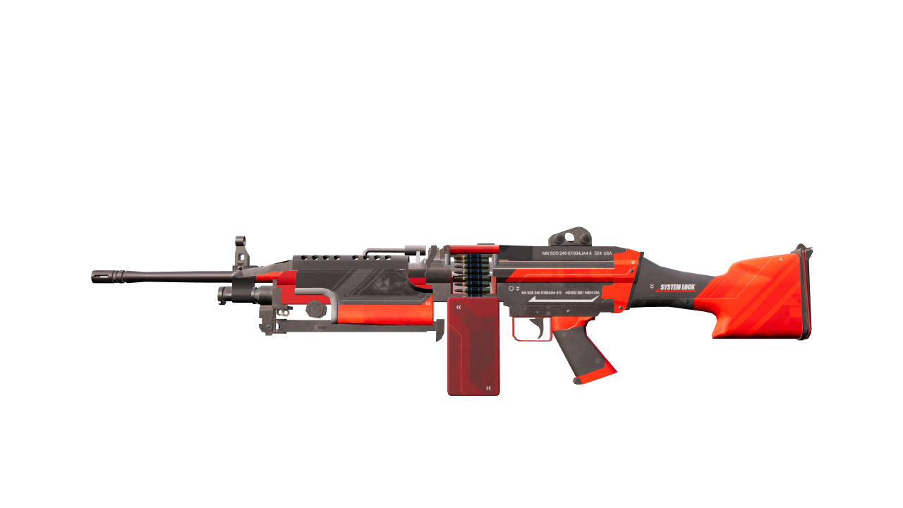 Front view of M249 | System Lock