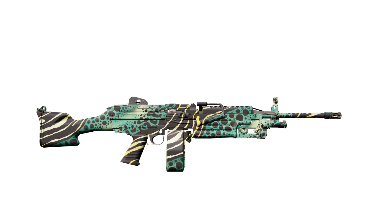 Back view of M249 | Poison Dart | Emerald
