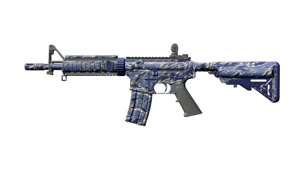 Front view of M4A4 | Naval Shred Camo