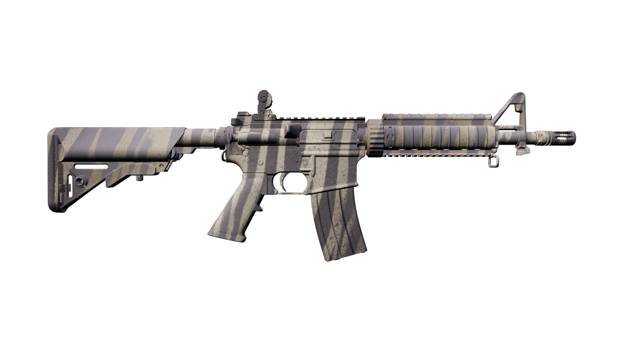 Back view of M4A4 | Faded Zebra