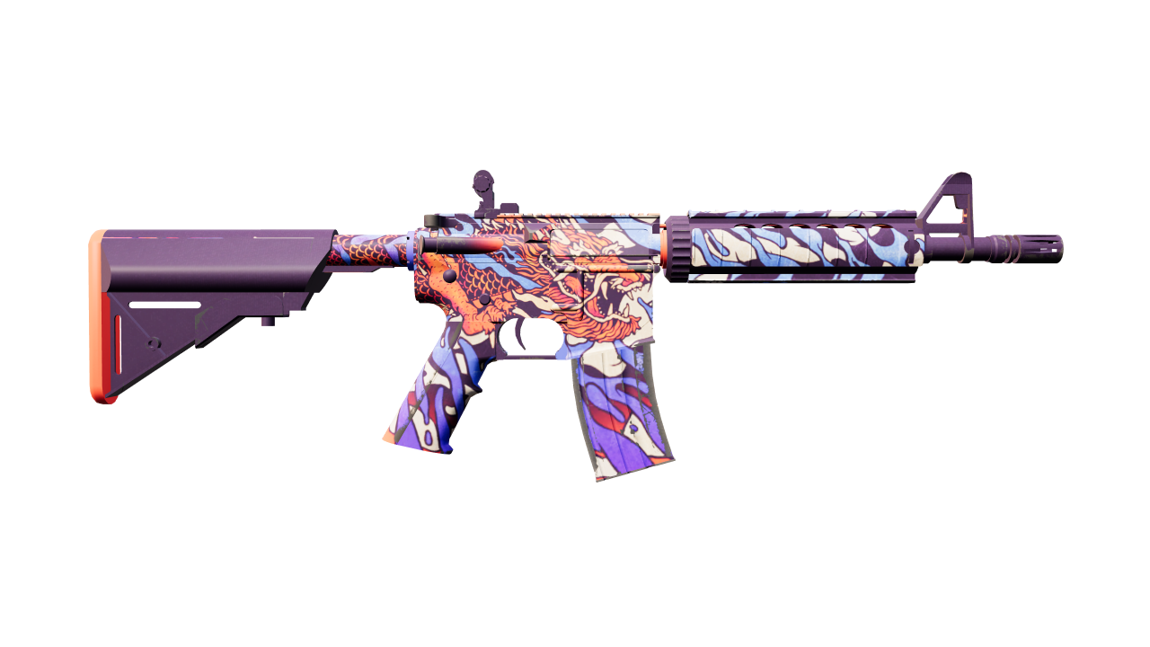 Back view of M4A4 | 龍王 (Dragon King)