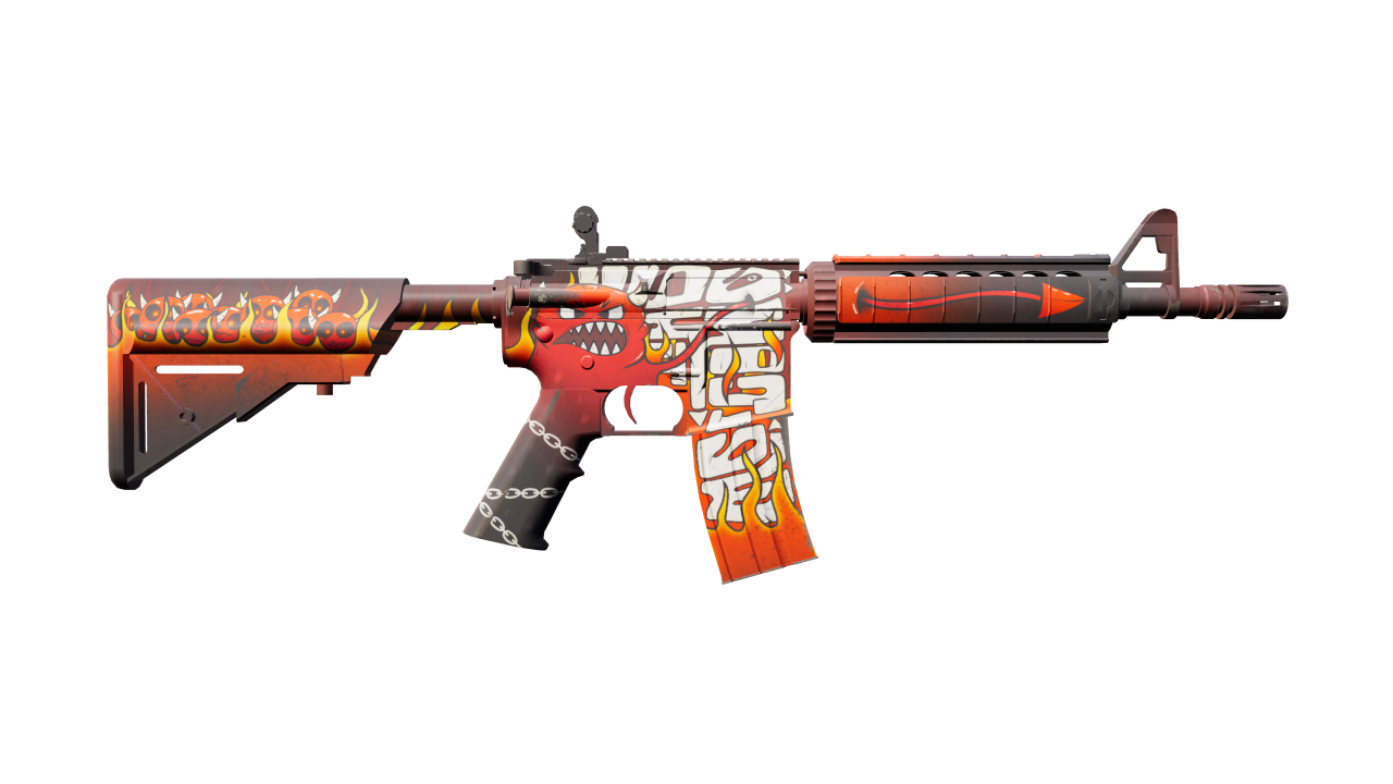 Back view of M4A4 | Hellfire