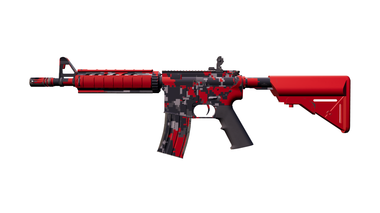 Front view of M4A4 | Red DDPAT