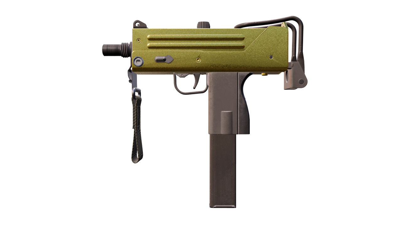 Front view of MAC-10 | Gold Brick