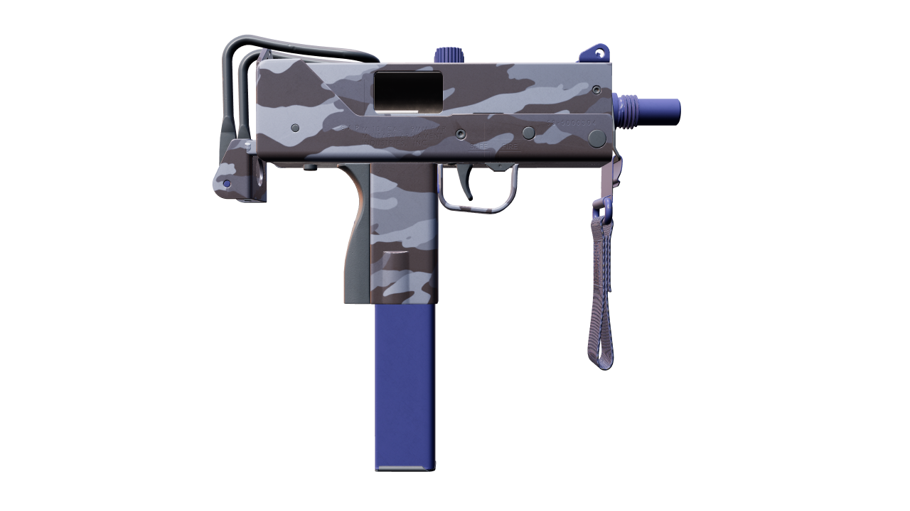 Back view of MAC-10 | Storm Camo