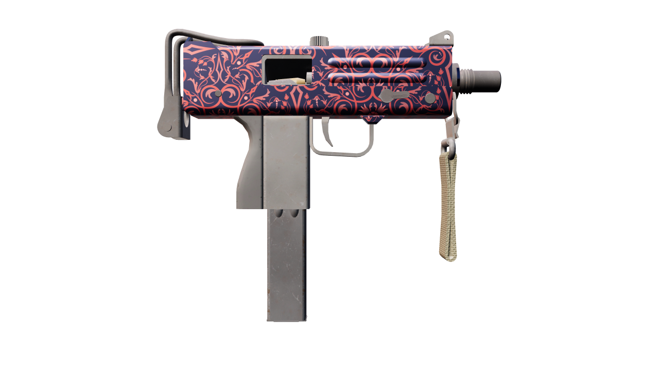 Back view of MAC-10 | Red Filigree
