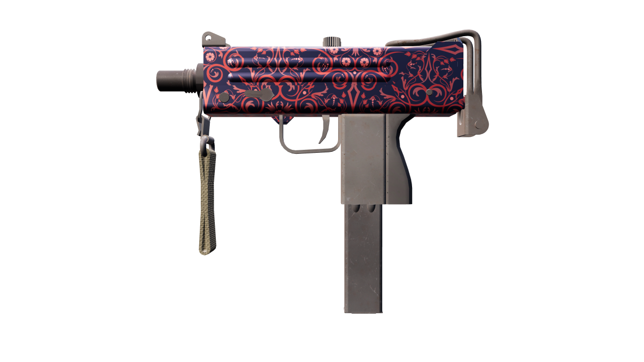 Front view of MAC-10 | Red Filigree