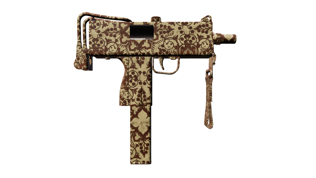 Back view of MAC-10 | Sienna Damask