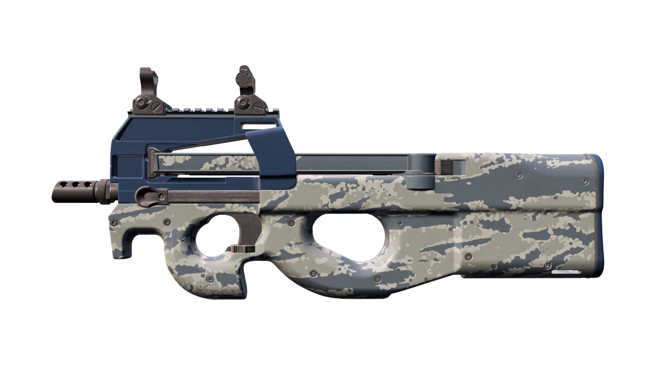 Front view of P90 | Blue Tac