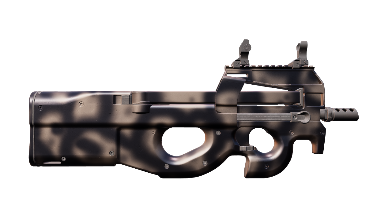 Back view of P90 | Scorched