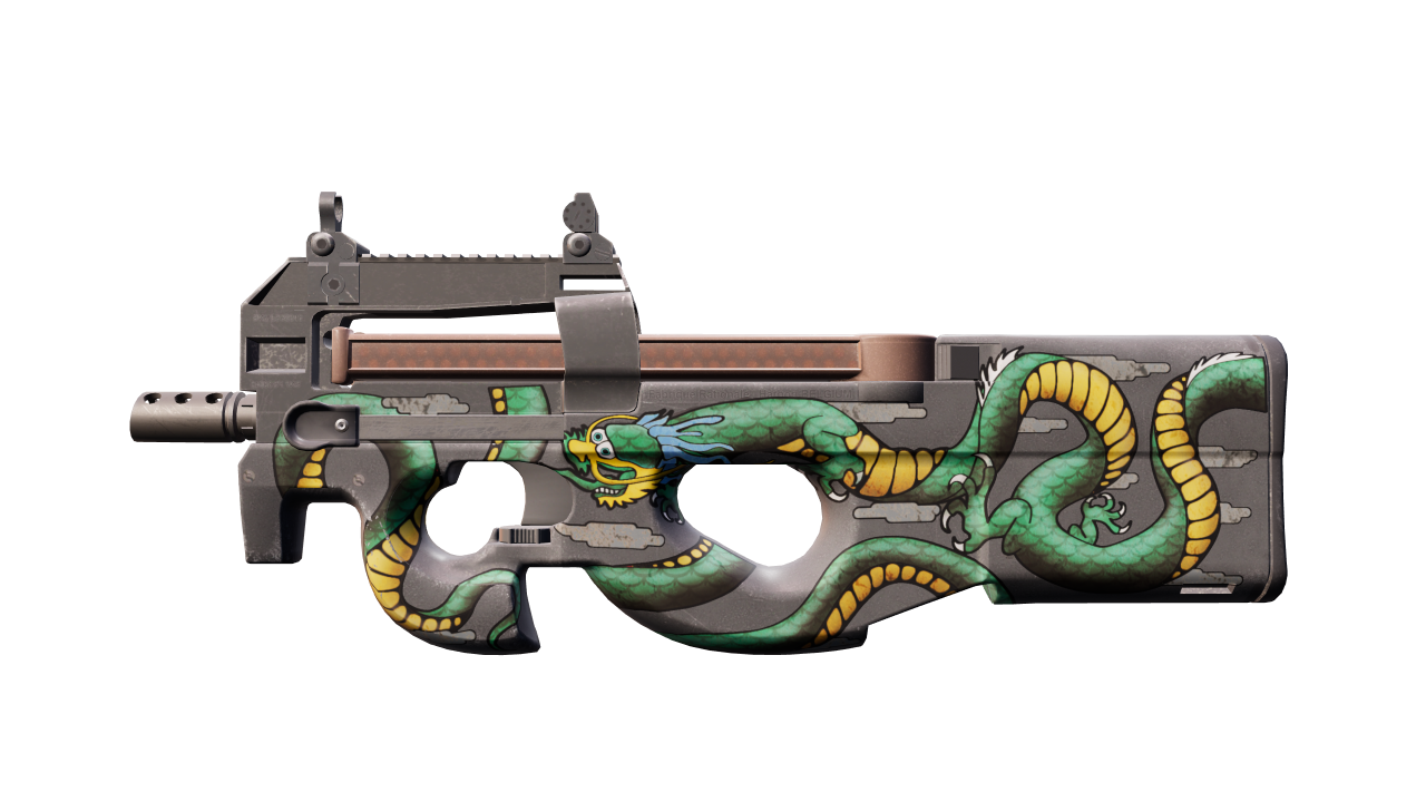 Front view of P90 | Dragon | Emerald