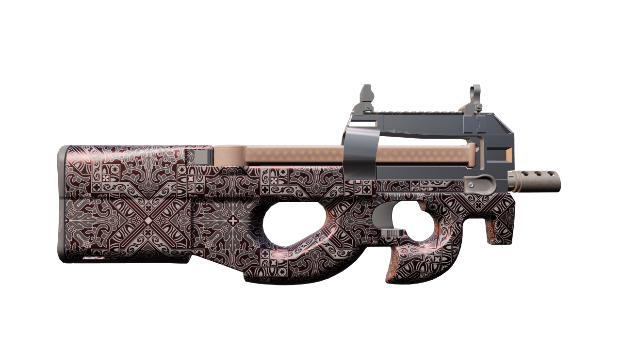 Back view of P90 | Baroque Red