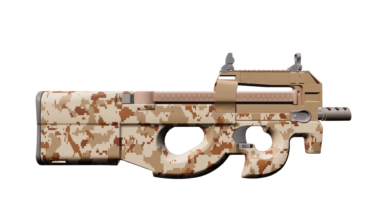 Back view of P90 | Desert DDPAT