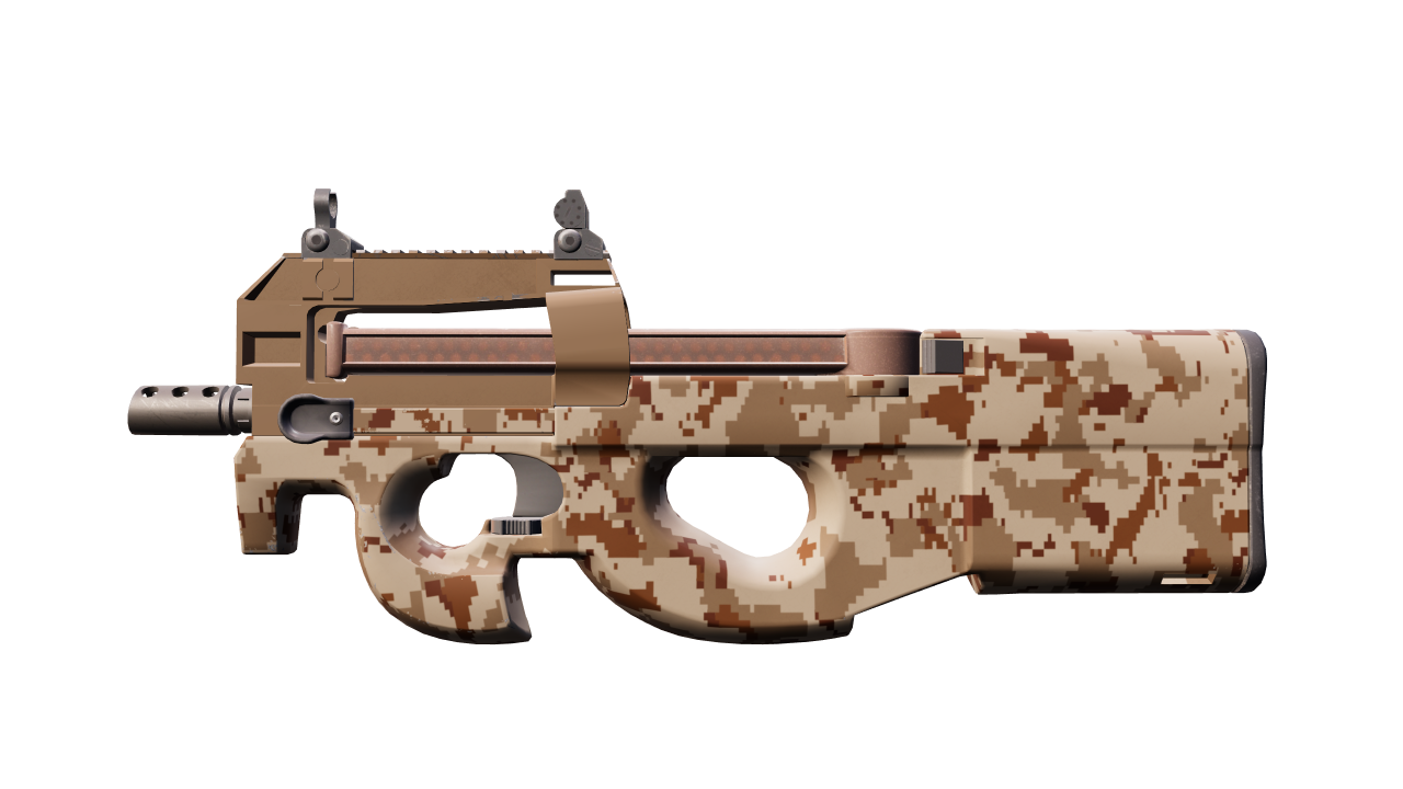 Front view of P90 | Desert DDPAT