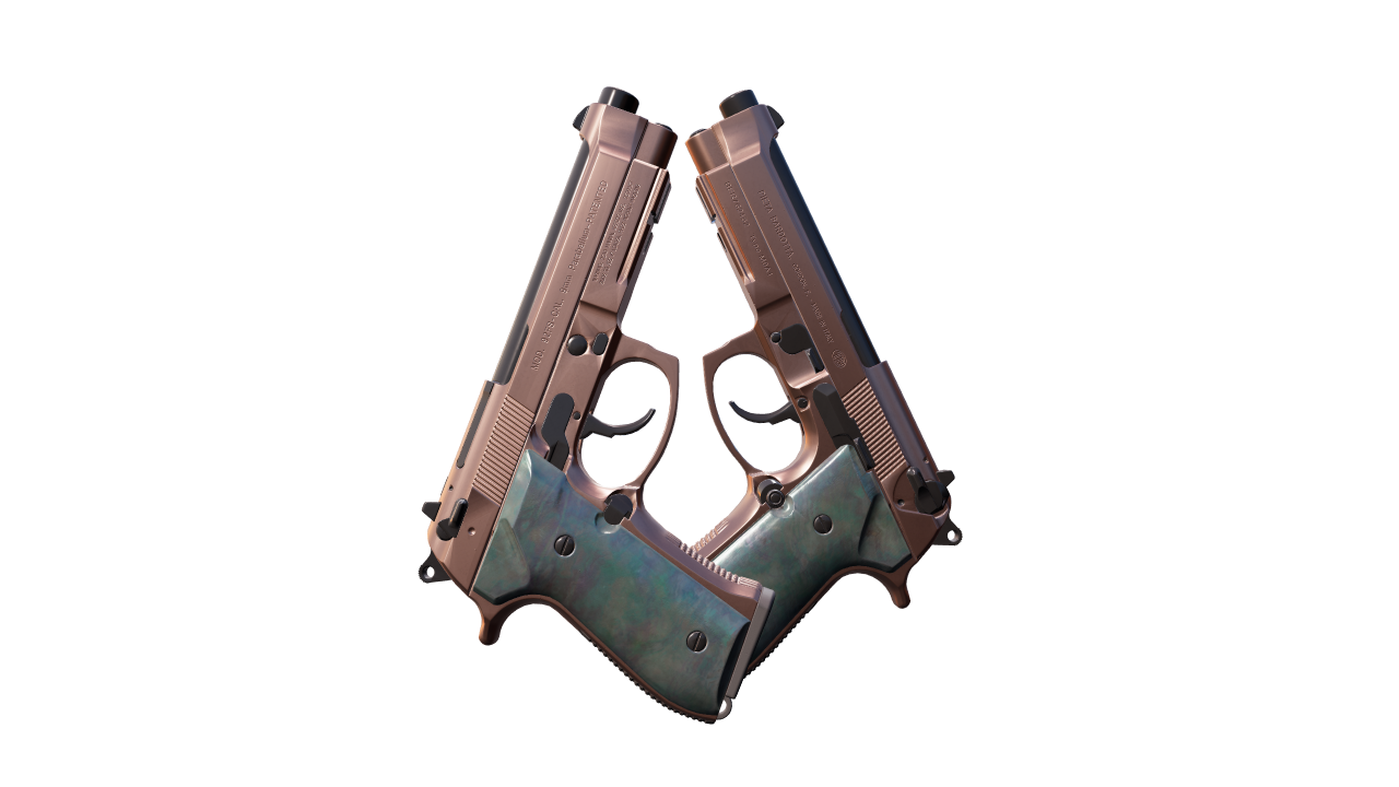 Front view of Dual Berettas | Rose Nacre