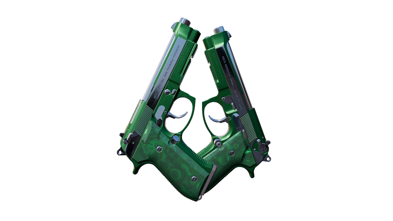 Back view of Dual Berettas | Polished Malachite