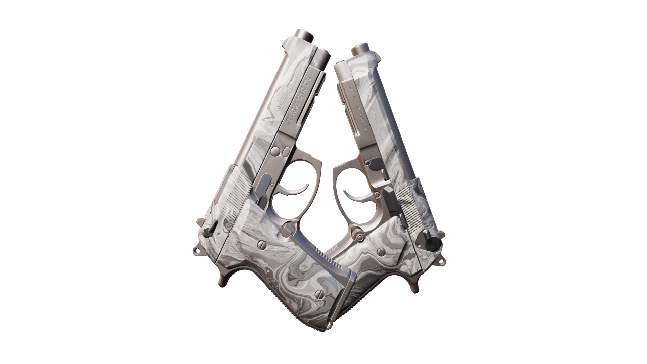 Back view of Dual Berettas | Silver Pour