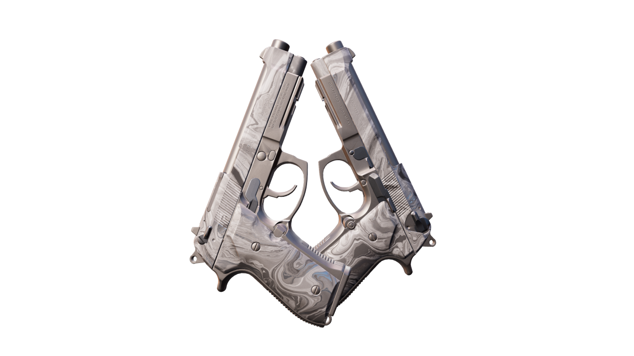 Front view of Dual Berettas | Silver Pour