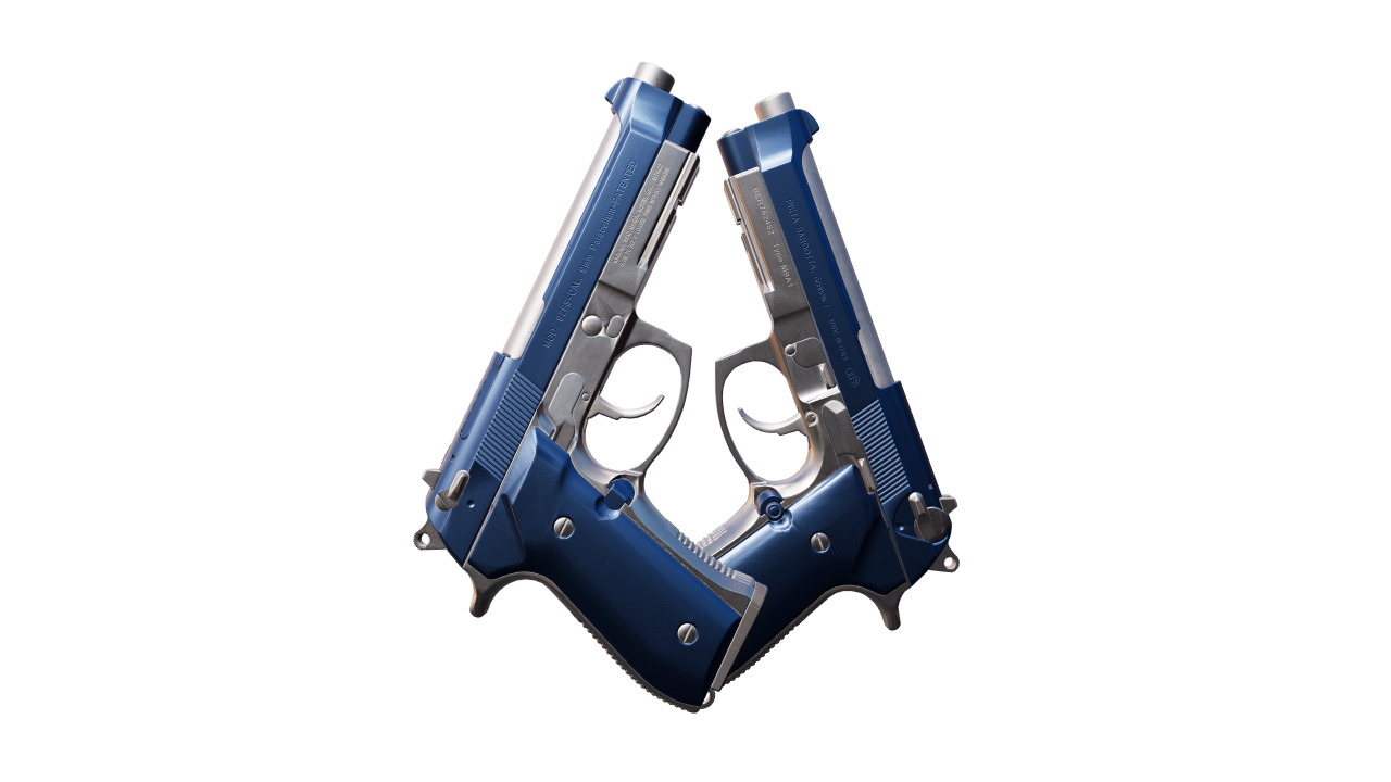 Back view of Dual Berettas | Anodized Navy