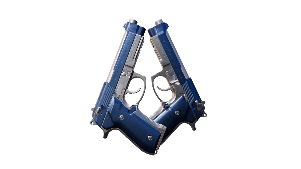 Front view of Dual Berettas | Anodized Navy