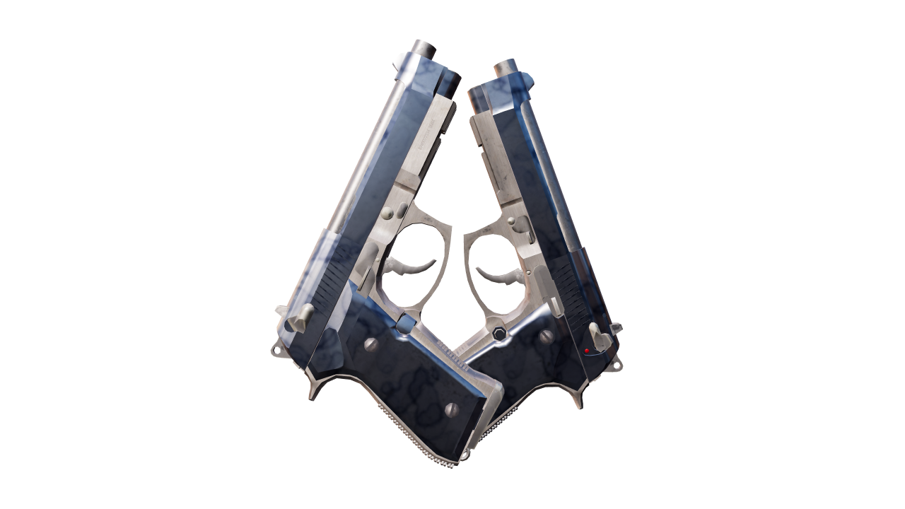 Back view of Dual Berettas | Stained