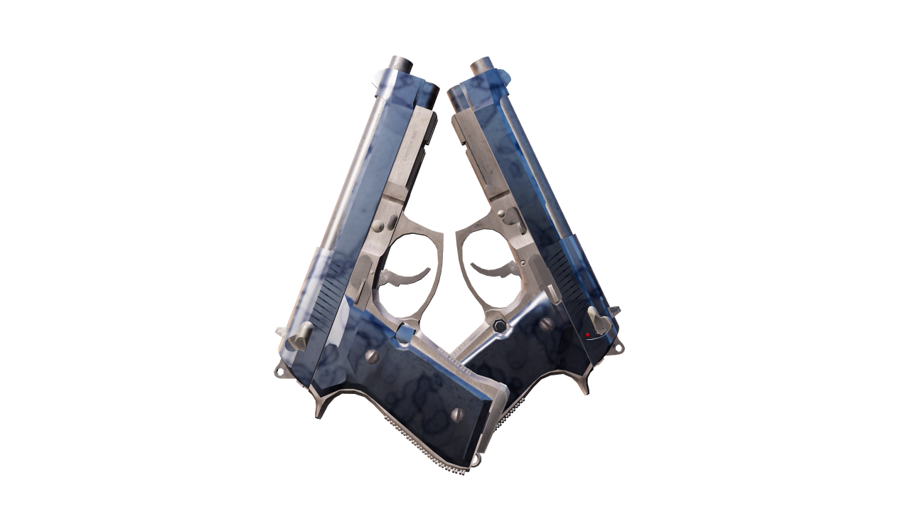 Front view of Dual Berettas | Stained