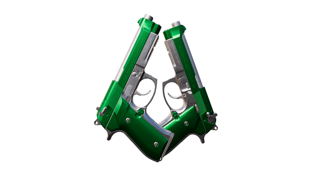 Back view of Dual Berettas | Emerald | Emerald