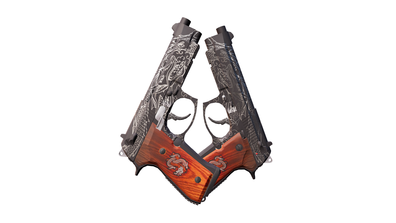 Back view of Dual Berettas | Dualing Dragons
