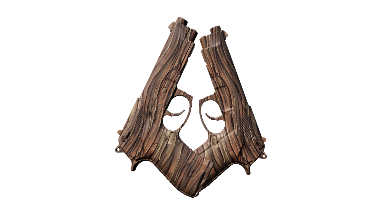 Back view of Dual Berettas | Drift Wood