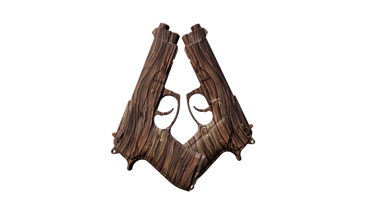 Front view of Dual Berettas | Drift Wood