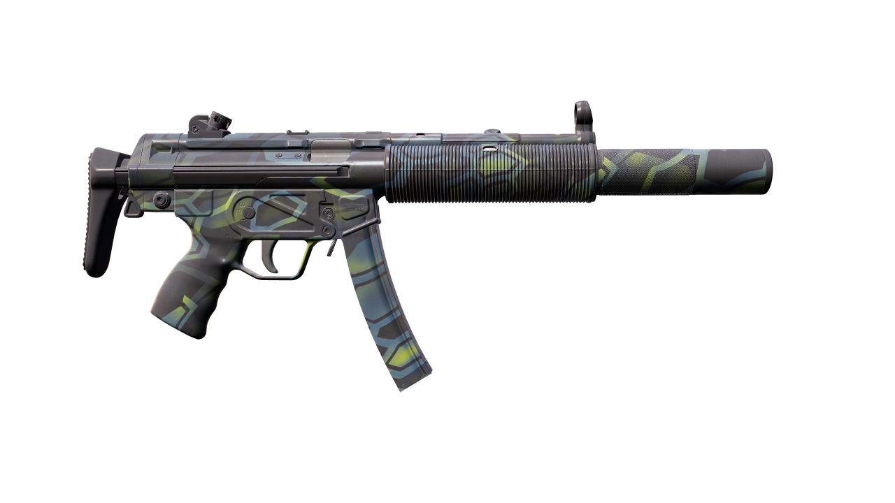 Back view of MP5-SD | Lime Hex