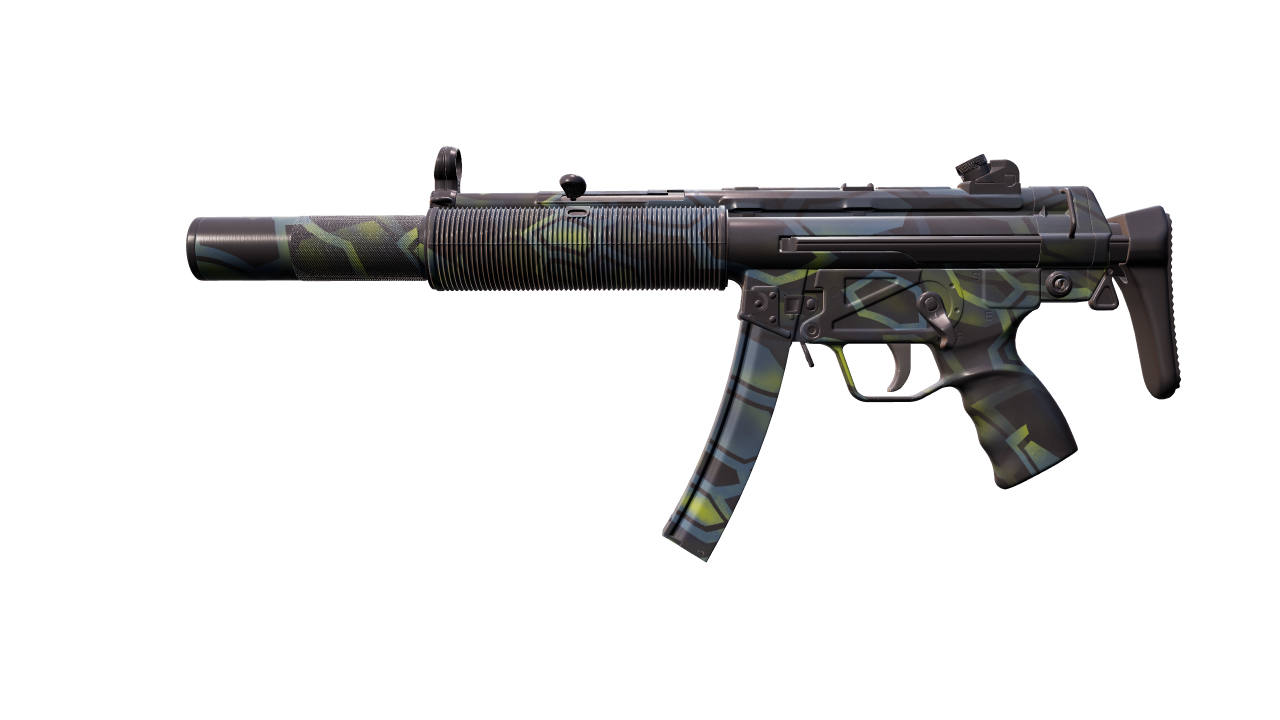 Front view of MP5-SD | Lime Hex
