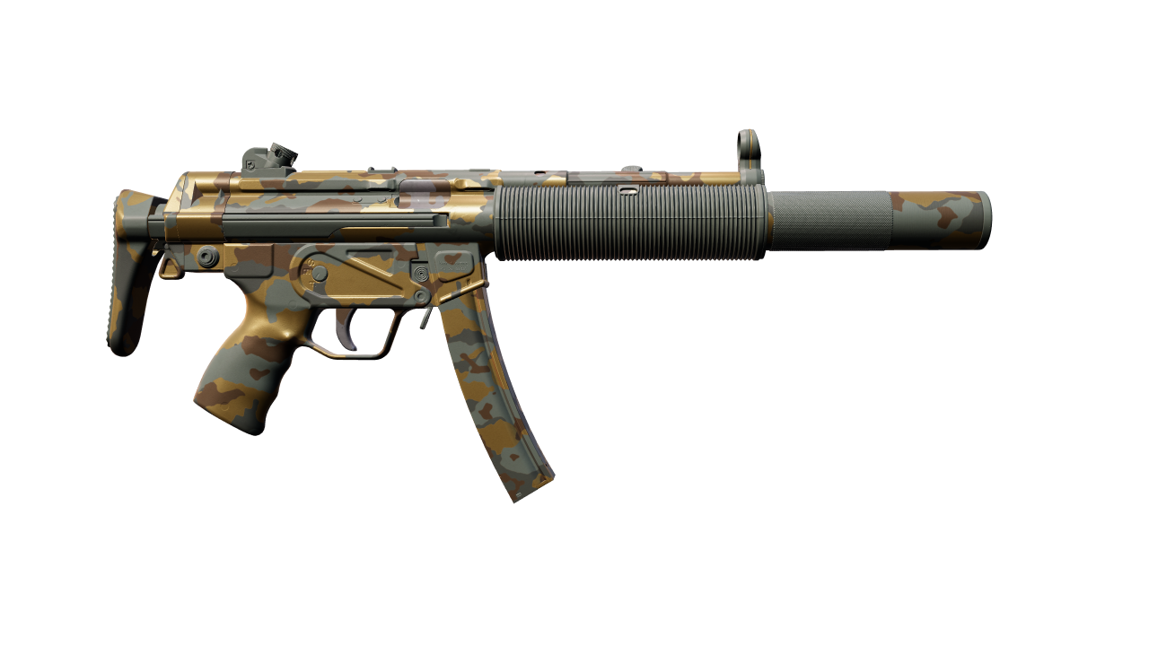 Back view of MP5-SD | Gold Leaf