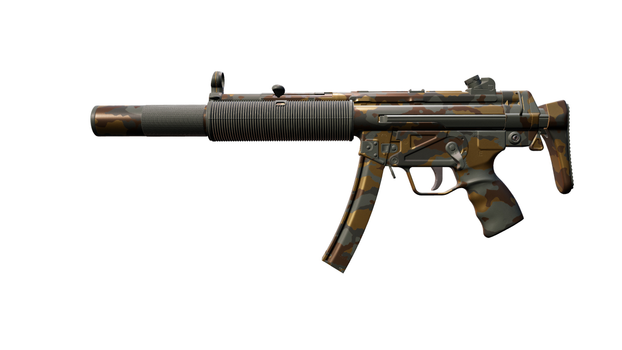 Front view of MP5-SD | Gold Leaf