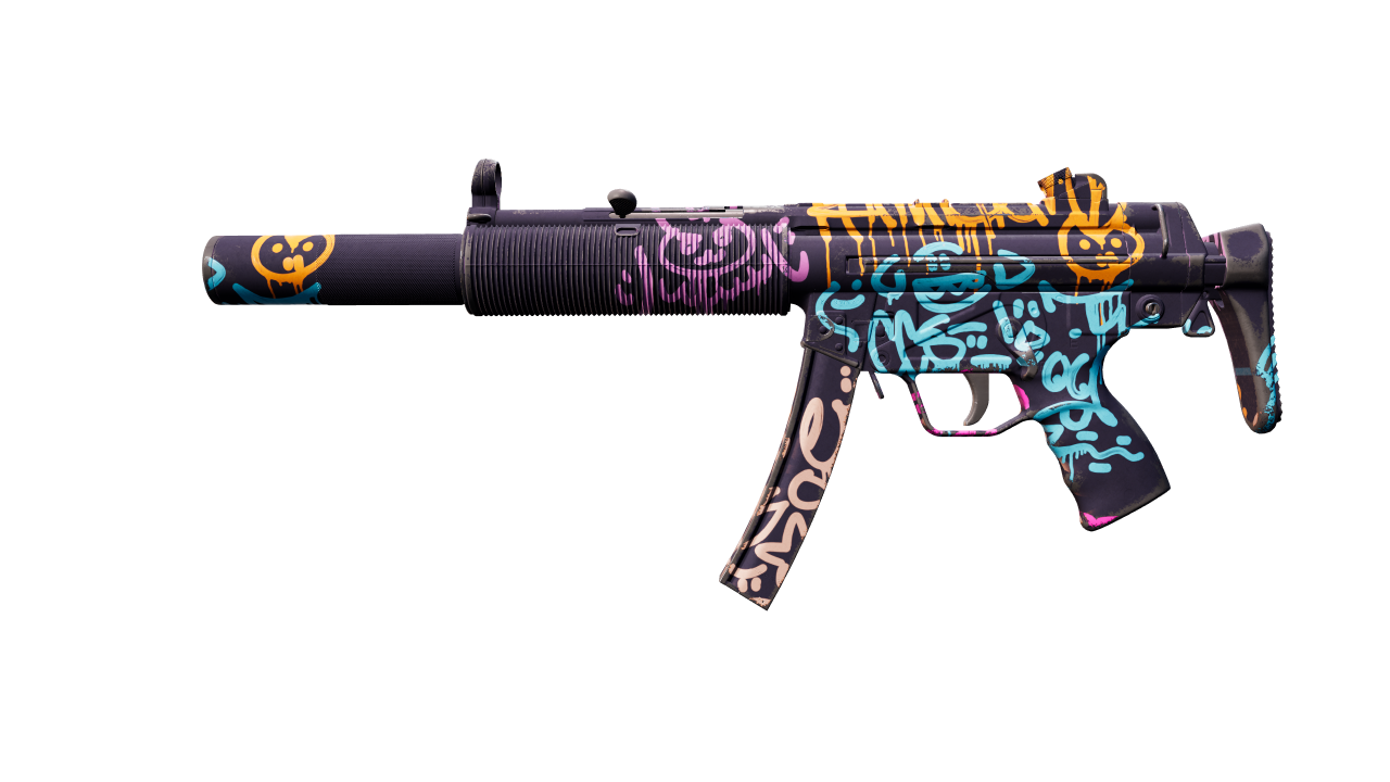 Front view of MP5-SD | Neon Squeezer