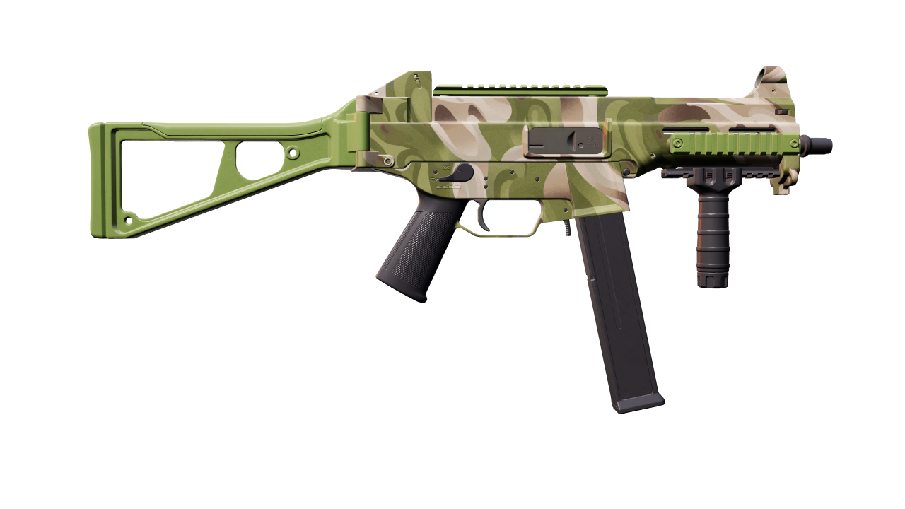Back view of UMP-45 | Green Swirl