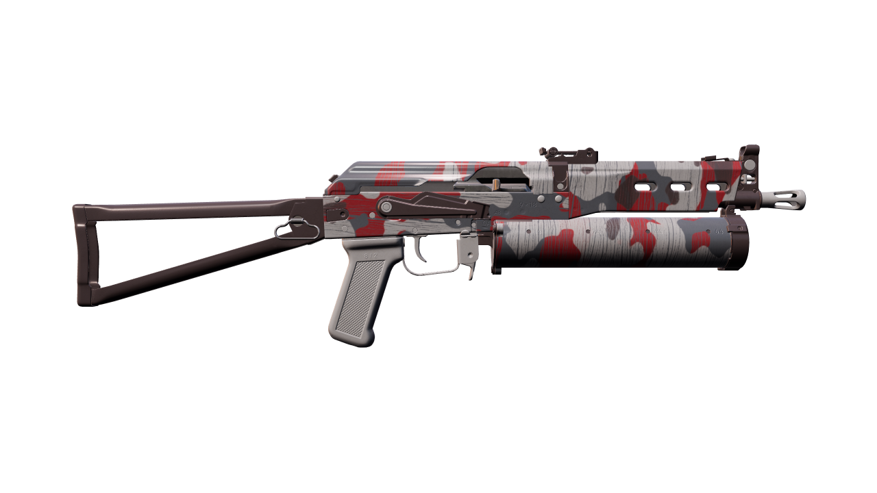 Back view of PP-Bizon | Wood Block Camo