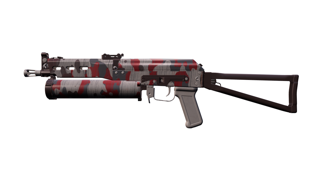 Front view of PP-Bizon | Wood Block Camo