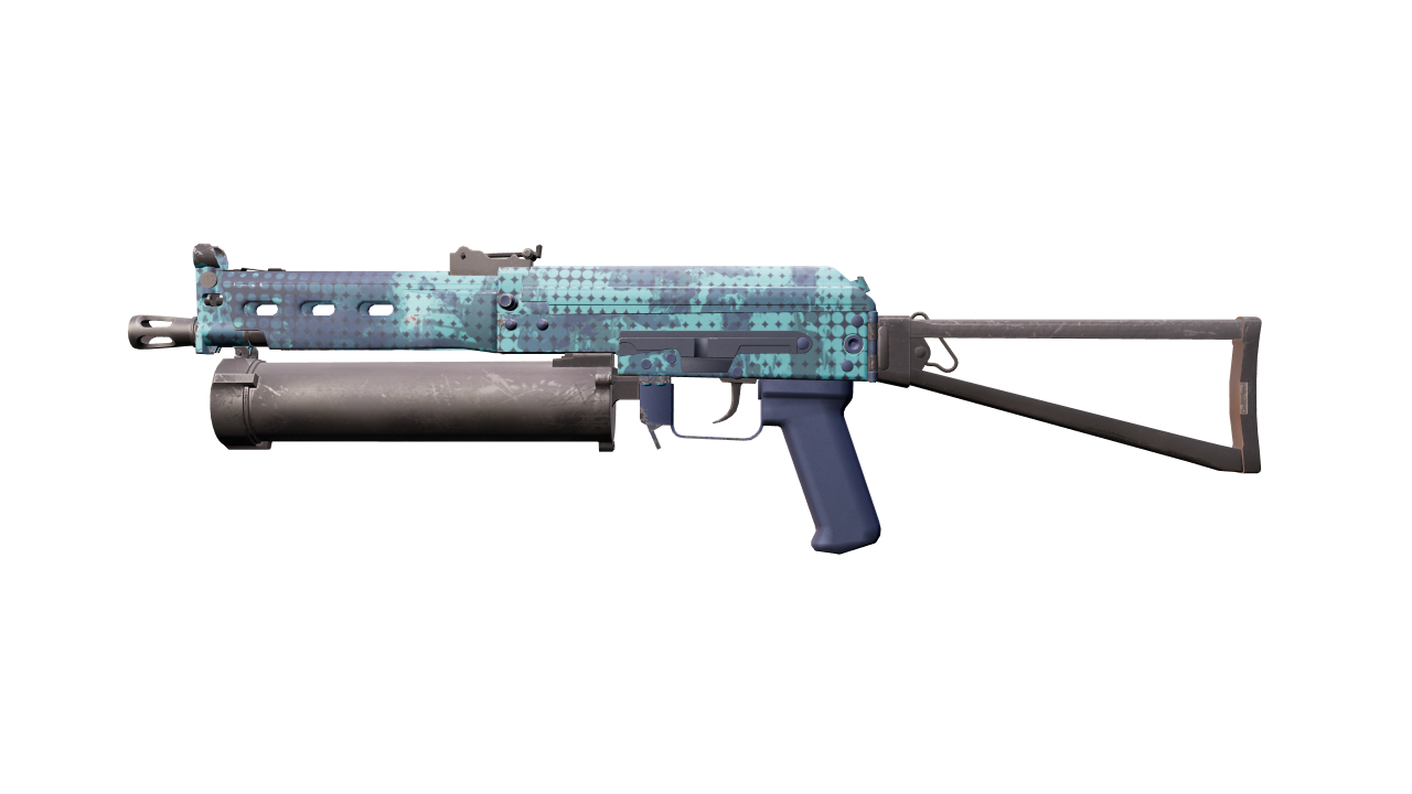 Front view of PP-Bizon | Cobalt Halftone