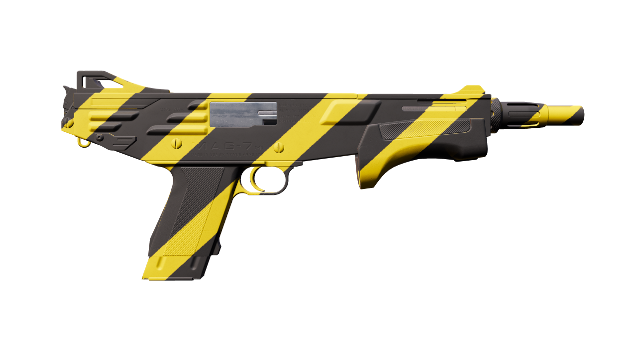 Back view of MAG-7 | Hazard