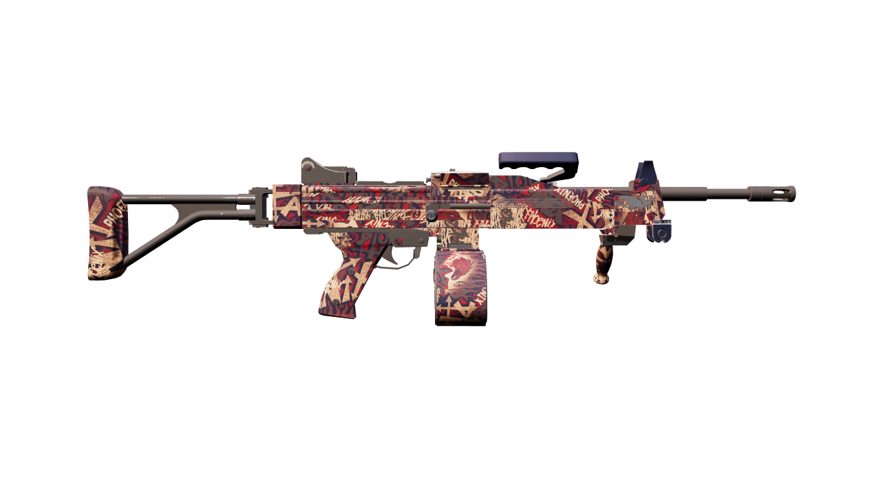 Back view of Negev | Phoenix Stencil